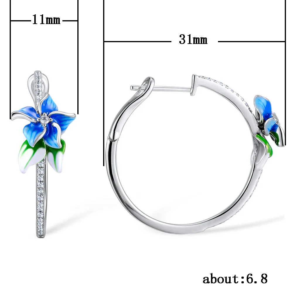HUAMI Flower Fairy Cute Stud Earrings for Women Fashion Anniversary Party Zircon Christmas Jewelry Gift Wedding Trendy Earring