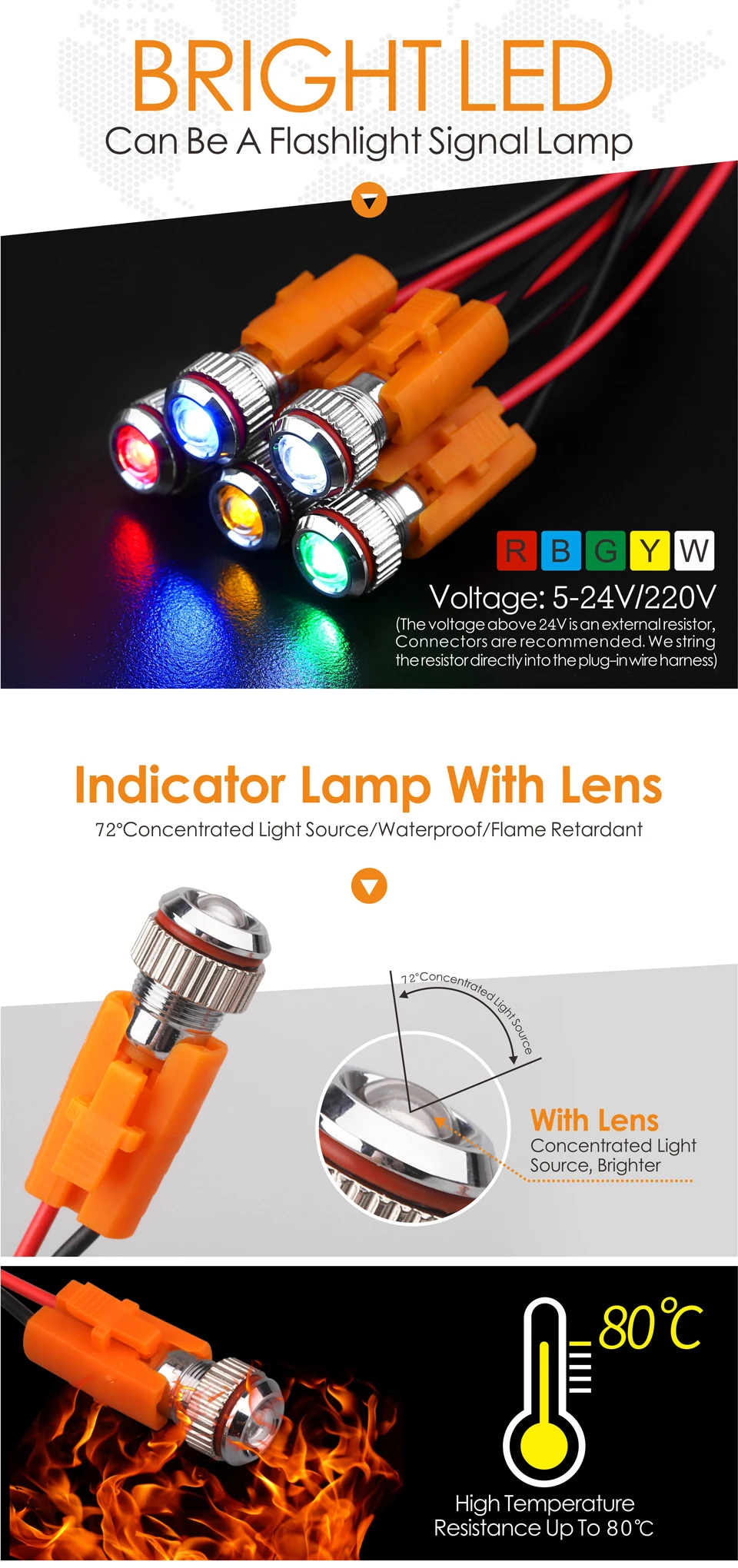 LANBOO 8 мм IP68 водонепроницаемый точечный светильник красный зеленый желтый Буле 12 В 24 в 110 В 250 В светодиодная металлическая контрольная лампа световой индикатор