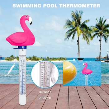 

Cartoon Pink Bird Swimming Pool Thermometer Water Temperature Measurement Instrument Cute Animal Floating Probe