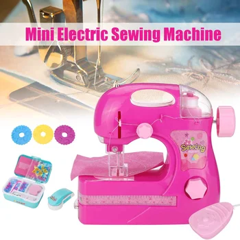 

Mini Handheld Pedal Sewing Machines Multifunction Electric Automatic Tread Rewind Sewing Machine