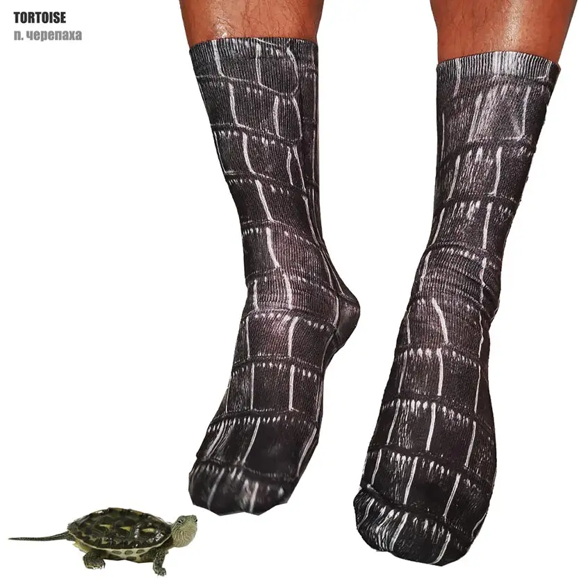 Tortoise Хлопковые носки с объемными животными носки с принтом лапы носки с объемными рисунками животных носки с принтом лапы мужские носки унисекс 3d женские счастливые носки - Цвет: Tortoise