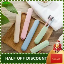 Портативная зубная щетка, бамбуковый уголь, язык зубная щетка, очиститель, коробка для хранения зубных щеток, экологичный чехол для зубной щетки из пшеничной соломы