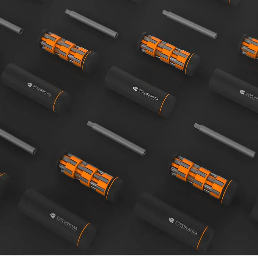 Baratos Xiaomi Jiuxun 18in1 destornillador 18 bien lote rueda de cabeza diseño de almacenamiento de una pieza de destornillador para casa reparación