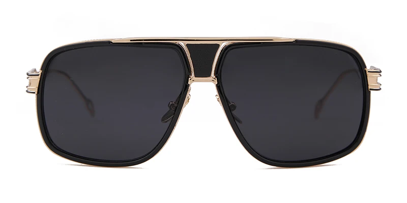 WHO CUTIE классические красные Квадратные Солнцезащитные очки для мужчин трендовые Роскошные брендовые Брэд Питт стильные мужские Grandmaster плоские солнечные очки OM129 - Цвет линз: C1 black