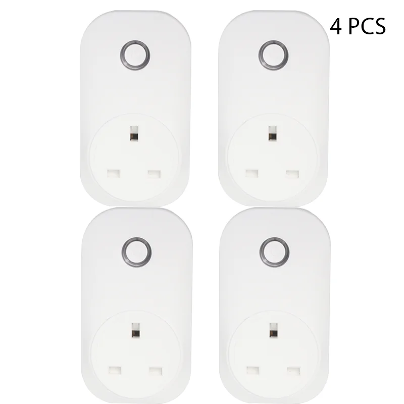 4 PCS Wifi умная розетка питания Portabl 13A Великобритания Стандартный штекер Интеллектуальный таймер розетка электрическая Tuya умный беспроводной пульт дистанционного управления - Тип: 4 PCS