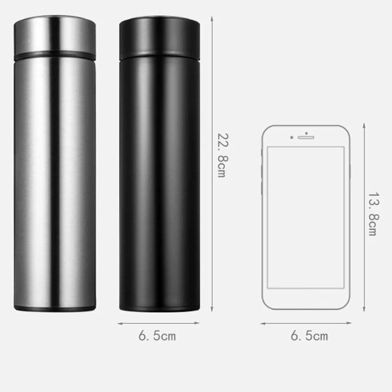 Insulation Tea Vacuum Flask with Filter Stainless Steel 304 Thermal Cup Coffee Mug Water Bottle Office Business Home Silver