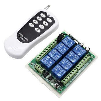 

DC 12V 8 CH Channels 8CH RF Wireless Remote Control Switch Remote Control System receiver transmitter 8CH Relay 433 MHz