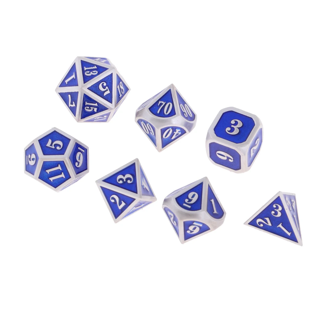 style1 12mm D4 D6 D8 D10 D12 D20 цинковый сплав многогранные игральные кости для D&D TRPG настольные игры вечерние игральные игры Кубики игры цифровые кубики - Цвет: style1 12mm