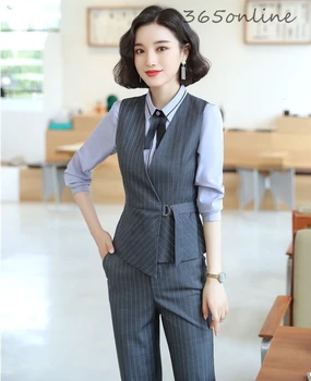 

Formal Uniform Designs Pantsuits for Women Business Work Wear Professional Waistcoat & Vest Coat Ladies Office Blazers Suits