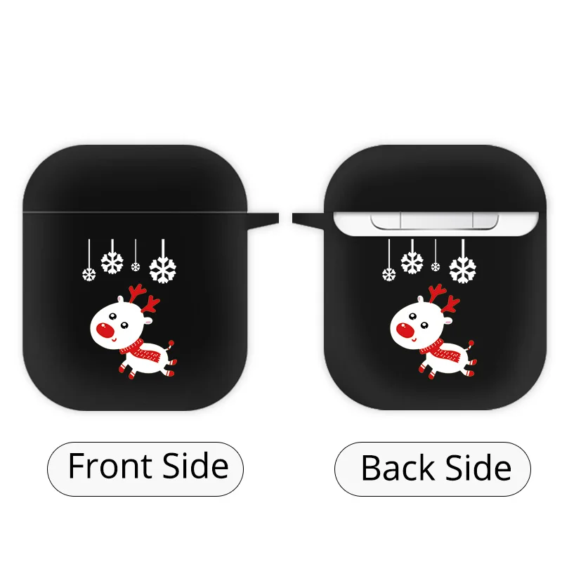 EJTBLA006 ТПУ Силиконовые Bluetooth беспроводные наушники чехол для AirPods забавная Рождественская елка Защитная крышка аксессуары для кожи для AirPods 1 2 - Цвет: EJTBLA006