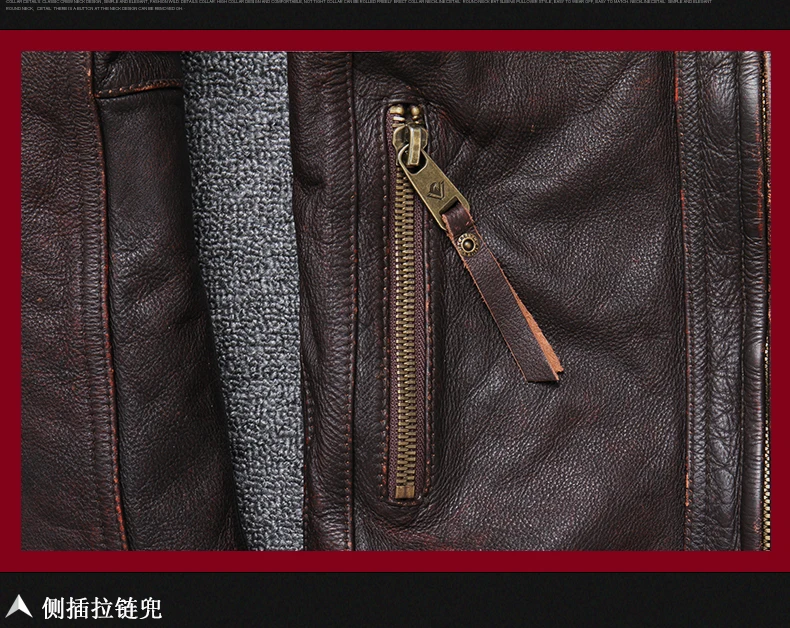 Импортный мягкий толстый верхний слой из воловьей кожи короткий параграф локомотив лир человек действительно сделать старый лир куртка воротник чистый Pipi мужской