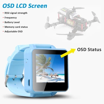 

RD200 2" 5.8GHz 48CH FPV Wearable Watch DVR Monitor Receiver OSD Support AV-In for FPV RC Drone Transmitter Mount