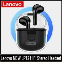 Lenovo LP12 LP80 XT96 QT81 słuchawki bezprzewodowe słuchawki Bluetooth TWS HiFi Stereo sterowanie dotykowe zestaw słuchawkowy z redukcją szumów