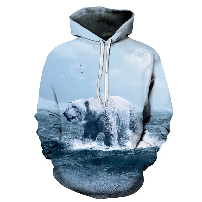 

Polar Bear Hoodie 3D Cherish Animals Printing Men Women Hooded Sweatwear Undefined Harajuku Hoody Oversized Sweatshirt