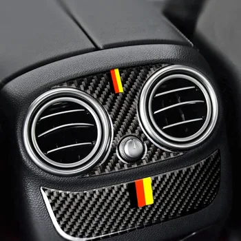 

For Mercedes Benz C Class W205 C180 C200 GLC Carbon Fiber Car Rear Air Conditioning Outlet Panel Frame Trim Stickers Accessories