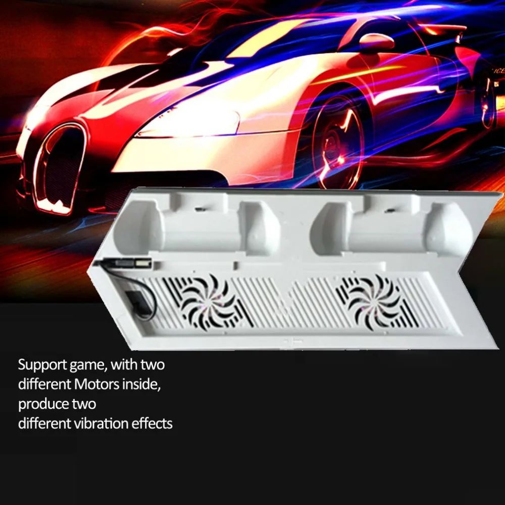 Для PS4 охлаждающая станция вертикальная подставка с 2 Док-станция для зарядки контроллера
