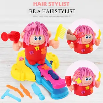 

Hairdresser Plasticine Mold 3D Color Mud Barber Environmental Protection ABS Plastic DIY Educational Toy for Children