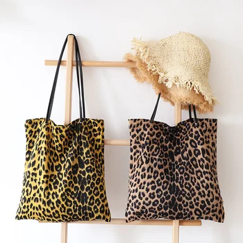 

Leopard Print Pattern Handbag Ins Party Canvas Women's Shoulder Bag Leisure Totes Day Clutches for Women Girls School Beach Bags