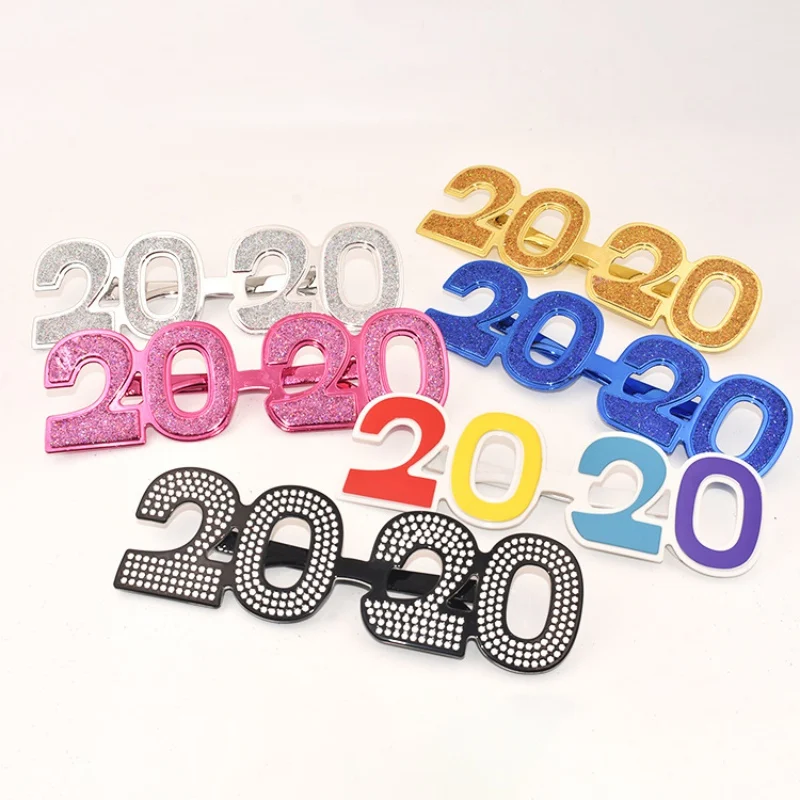 1PC New Year Glasses Frame 2020 Glasses Gifts For Party Celebration New Year Favor Accessories Festival Supplies