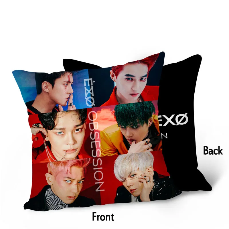 KPOP 40*40 см EXO альбом навязчивой идеей Подушка Чехол кровать подушки XIUMIN сухо лежал BAEKHYUN Чен CHANYEOL D.O. KAI SEHUN FH151 - Цвет: EXO