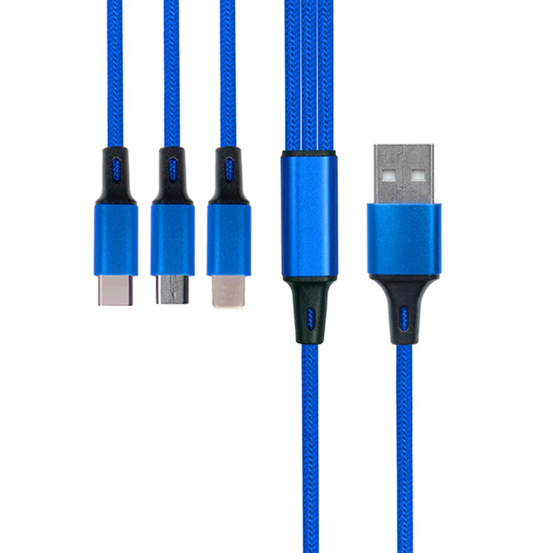 

3 in 1 USB Cable For iPhone Samsung Xiaomi Multi Fast Charge Charger Micro USB Cable 2 in 1 Mobile Phone USB Type C Cable
