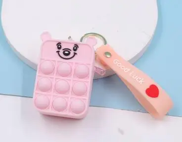 New Popit Mini Money Wallet Fingertip Toys Push Bubble Popite Pendant Bag Hot Sale Adult Decompression Toys Children Anti-Stress SS 15