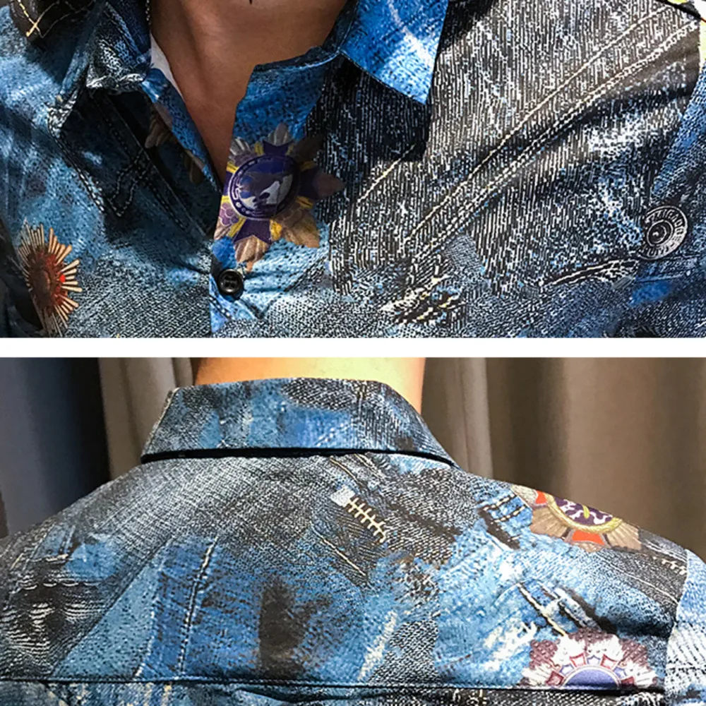 Дизайнерская мужская рубашка Camisa Masculina, приталенные повседневные рубашки с длинным рукавом, Нежные мужские рубашки, Мужская Уличная одежда, брендовая одежда