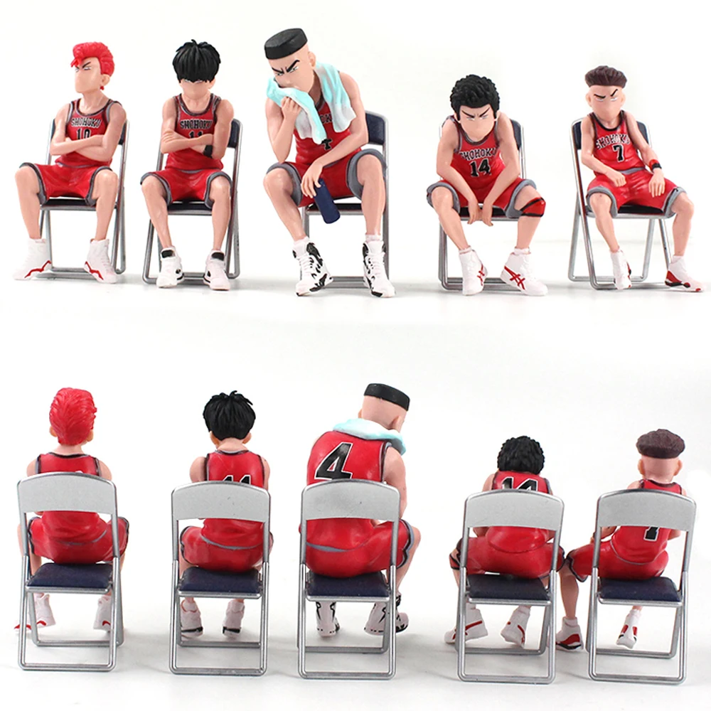 9-11cm 5Pcs/set SLAM DUNK Hanamichi Sakuragi Rukawa Mitsui Hisashi Akagi Miyagi Ryota PVC Action Figures Model Toys