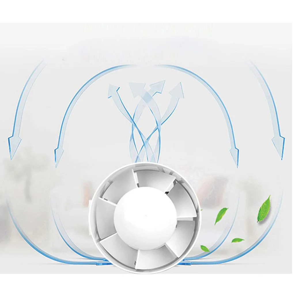 4 inch 100 CFM Inline Duct Booster Fan Exhaust Intake Ventilation for Boat Marine, Low Noise, White