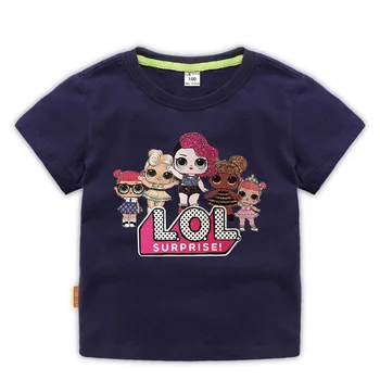 

LoL Surprise Kids T Shirts Skirt Gloves Suit Tops Girls Clothes Set Toddler Girls Clothes Birthday Party Shortsleeve Summer Tee