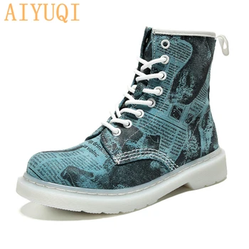 

AIYUQI Women fashion ankle boots women genuine leather british style ladies shoes Mixed colors wholesale purchase