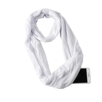 

Women Winter Convertible Scarf Fashion Windproof With Zipper Pocket Gift Keep Warm Outdoor Multifunction Loop Shawl Lightweight