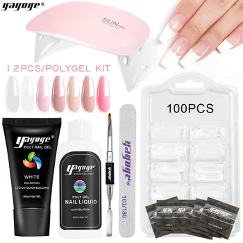 

UK shipping Yayoge Poly Nail Gel Set Gel Polish For Nais Extension Quick Builder UV Gel Varnish Nail Tips Arrived 2-7 days