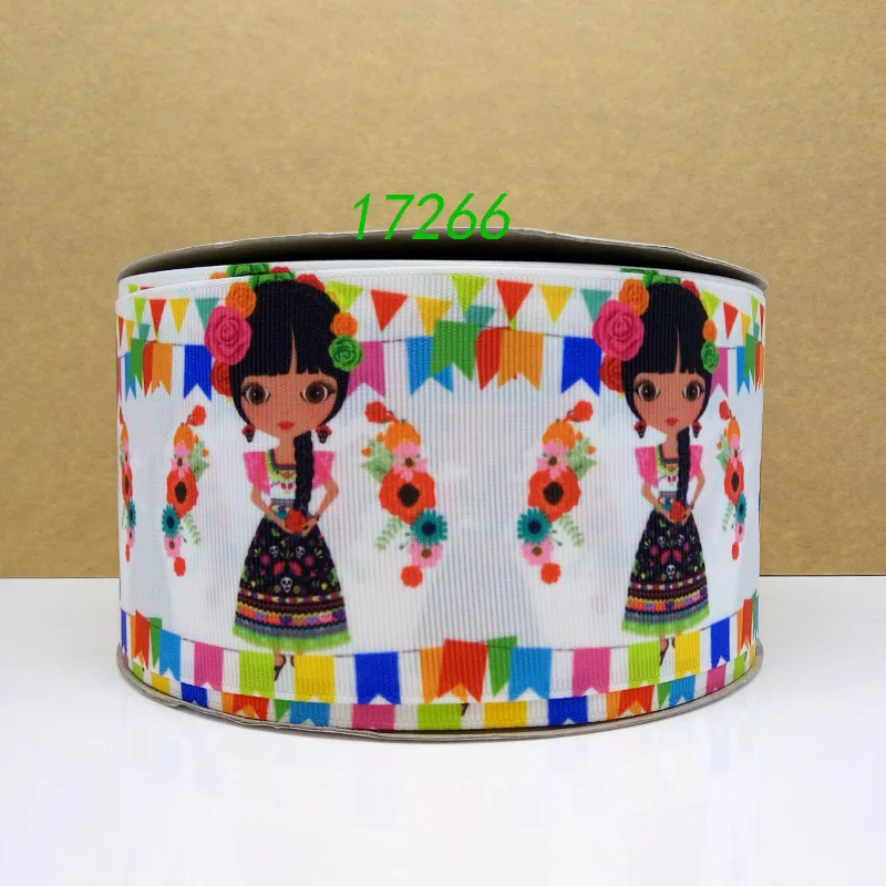 

Free shipping 50 yard cartoon printed grosgrain ribbon 17266