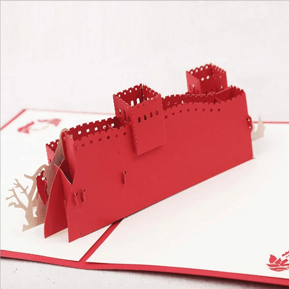 3D Поздравительные открытки всплывающие на день рождения Юбилей свадебные приглашения подарочные открытки 3D Великая стена поздравительная открытка