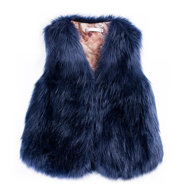 ARLONEET Faux Sliver Fox Fur Vest Women Winter Fashion Artifical Fox Fur thick Vests Warm Fake Fox Fur Coats Female CD05