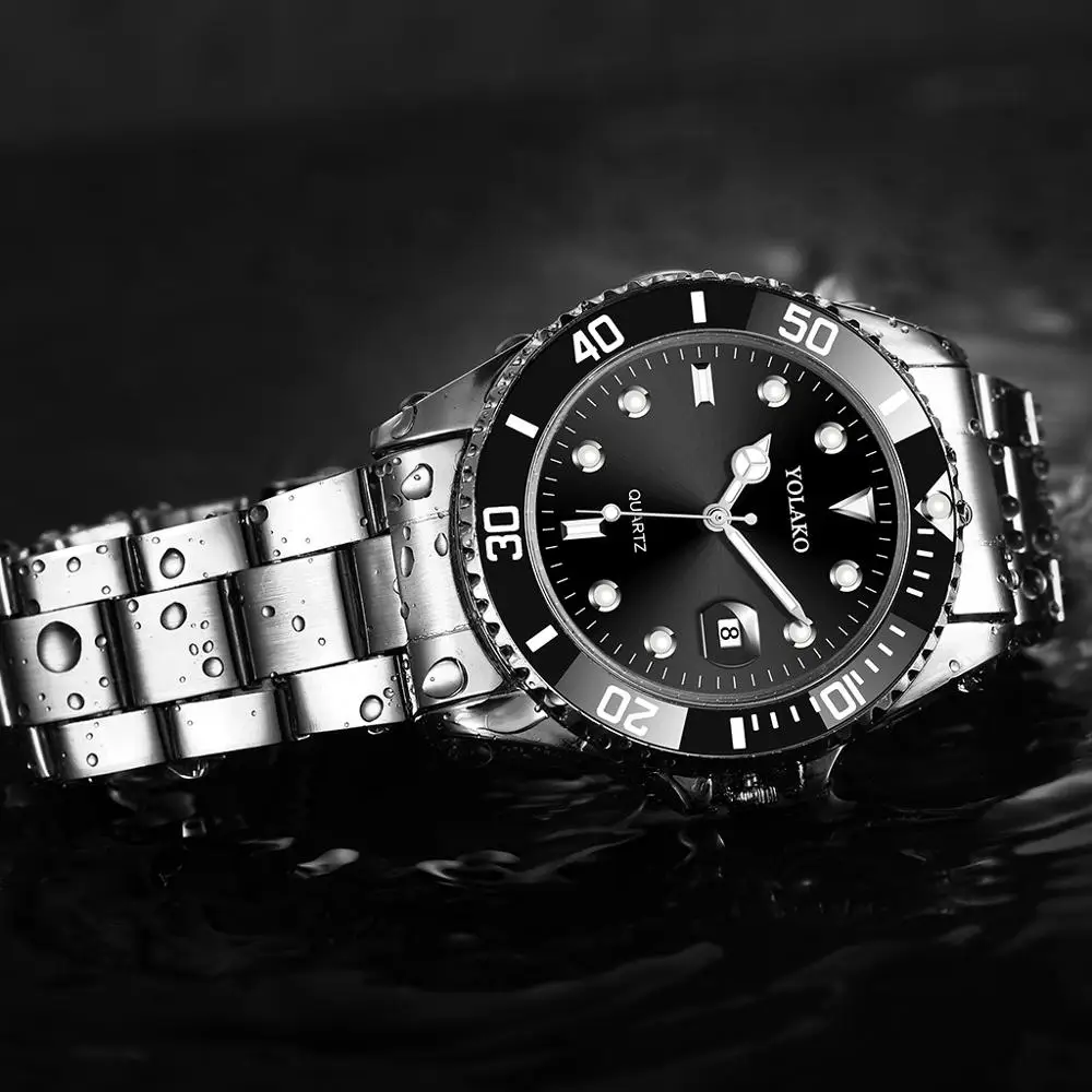 Rolexable часы люксовый бренд Модные мужские из нержавеющей стали водонепроницаемые спортивные наручные часы повседневные деловые мужские часы reloj hombre