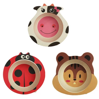 

Bamboo Fiber Children's Meal Bowl Baby Eating Safety Drop-proof Rice Bowl Baby Food Supplement Rice Bowl Cartoon Bowl