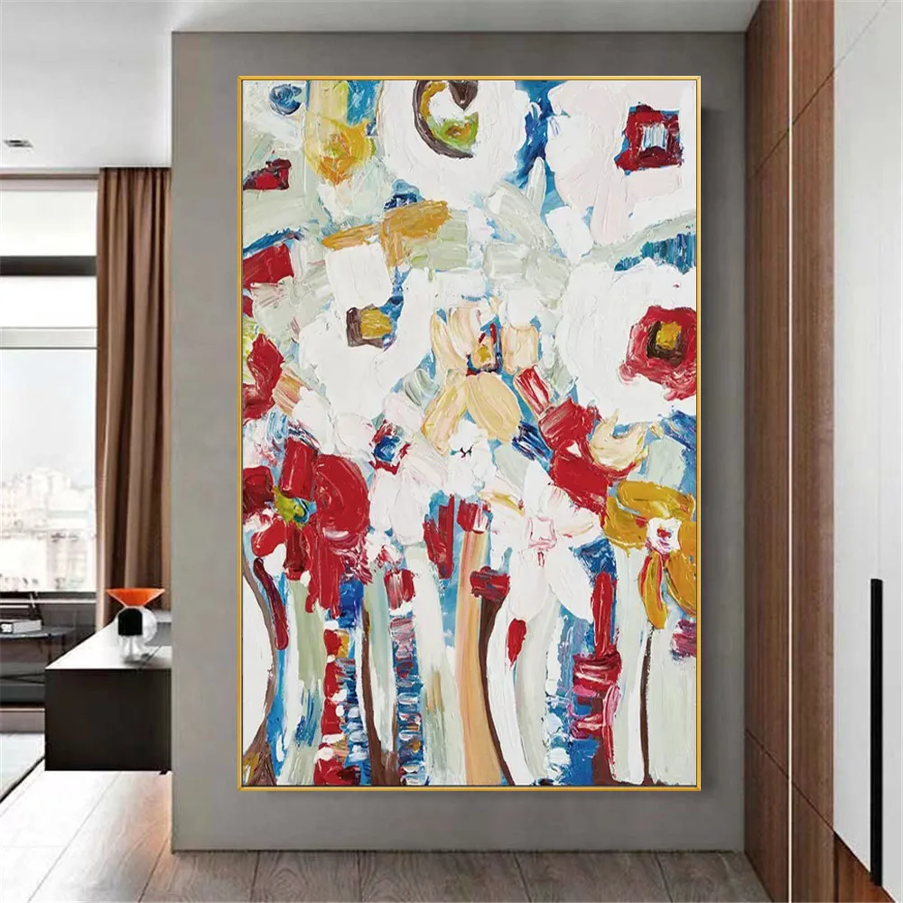

Professional artist hand-painted abstract oil painting palette knife flower wall painting on canvas painting home decor wall art