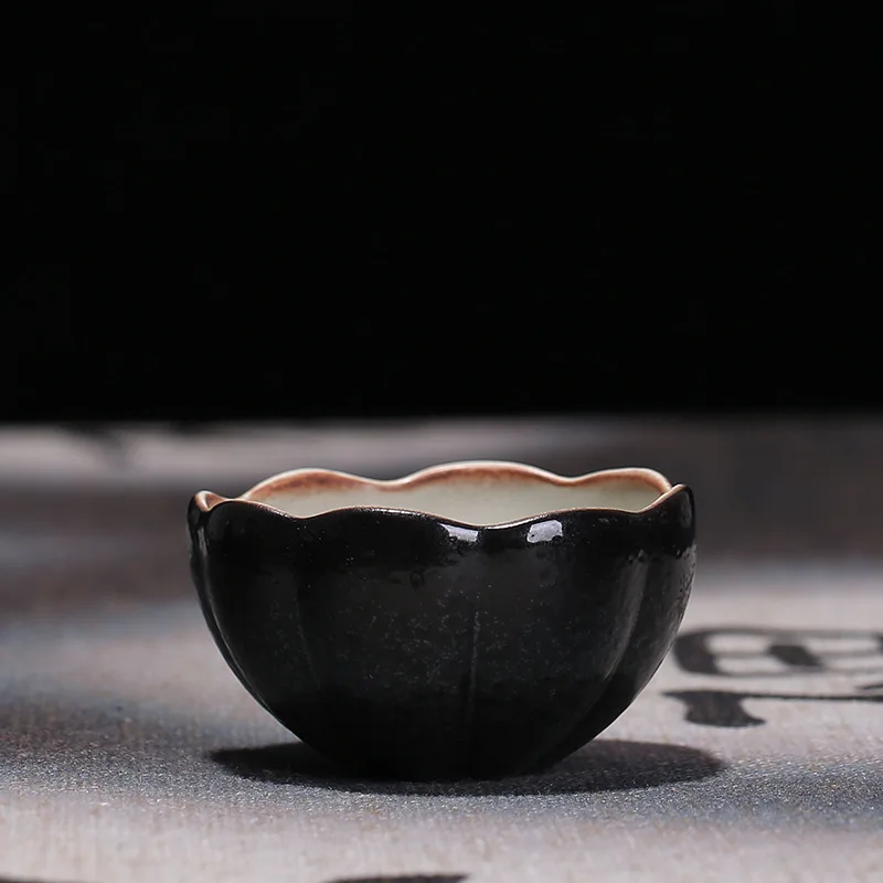 Clay Tea Cup Manufacturers Build Light Clay lotus bei Entirely Handmade Glazed Bamboo Hat Stoneware Wholesale Rabbit Hair Writin