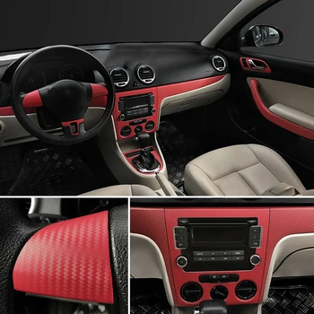 

Vinyl Car Sticker Wrap 100x40CM Accessories Decoration Carbon Fiber Red