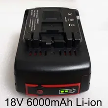 US 18V 6000 мА/ч, Перезаряжаемые Li-Ion Батарея пакет для BOSCH электродрель отвертка BAT609 BAT609G BAT618 BAT618G