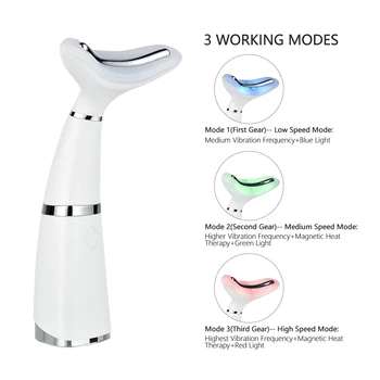

3 Modes LED Photon Therapy Neck Face Lifting Beauty Massager Home Anti Wrinkle Skin Tightening Slimmer Relax Neck Shoulders Tool