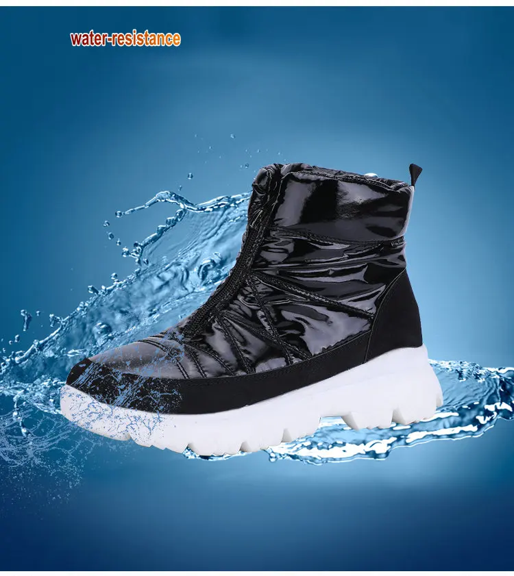 MORAZORA/зимние ботинки; женская обувь; теплые зимние ботинки на молнии; Женская водонепроницаемая обувь; нескользящие ботильоны; обувь на платформе