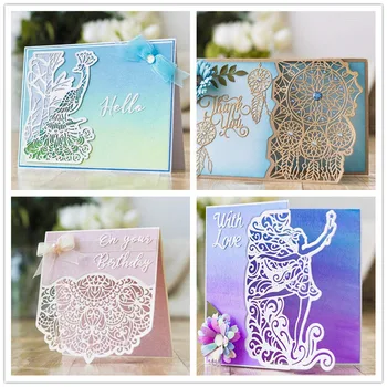 

Lace Pattern Butterfly Flower Wings Frame Background Metal Cutting Dies Stencils for Scrapbooking Embossing Die Paper Craft