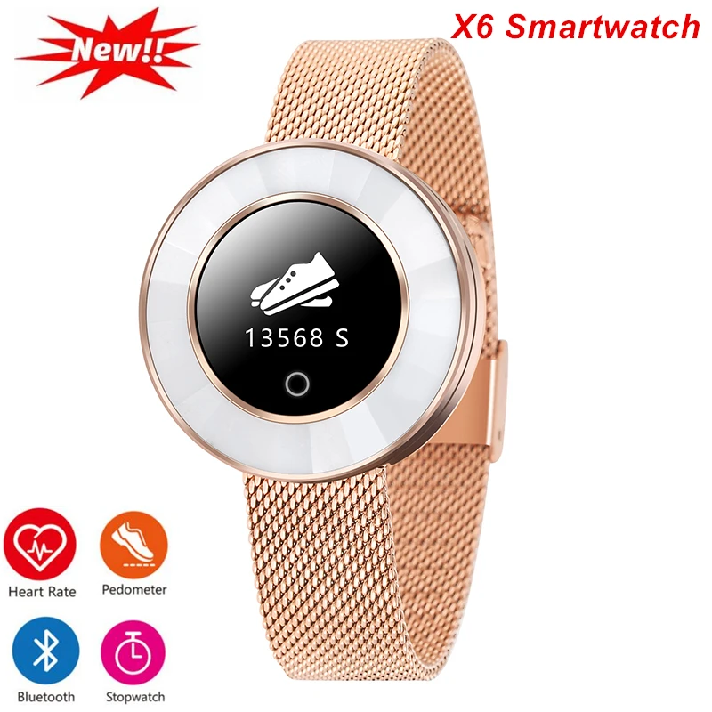 X6 Lady Fashion Smart Band IP68 Водонепроницаемый трекер-сна для сердечного ритма кровяное