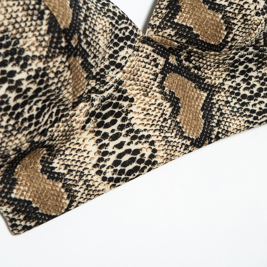 Модные майки со змеиным принтом Леопардовый сексуальный бюстгальтер нижнее