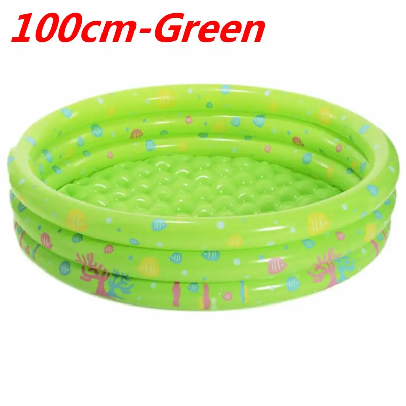 100cm-Green Детский надувной бассейн трициклический надувной портативный открытый для домашнего использования большая детская круглая Ванна - Цвет: 100cm-Green
