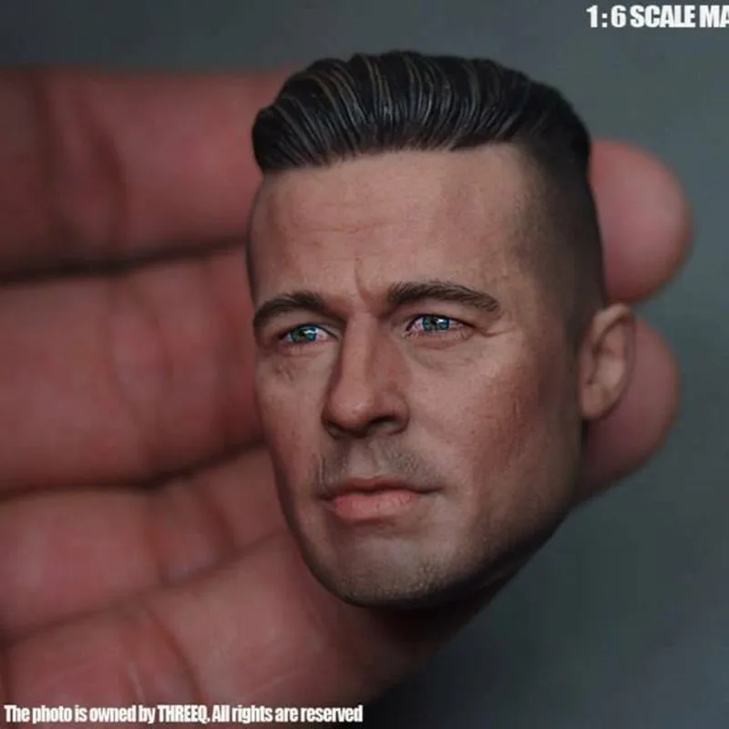 THREEQ MG002 масштаб 1/6 солдат Брэд Питт голова Лепка модель скульптура резьба