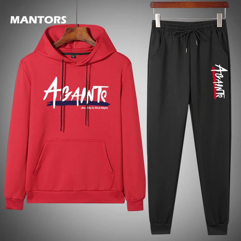 

2020 Spring Summer Men's Tracksuits Print Sportswear Set Men Hoodies + Pants 2 Pieces Set Casual male track suit sporting suit